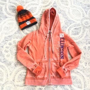 NWOT Clemson Winter Fall Jacket and Beanie Set